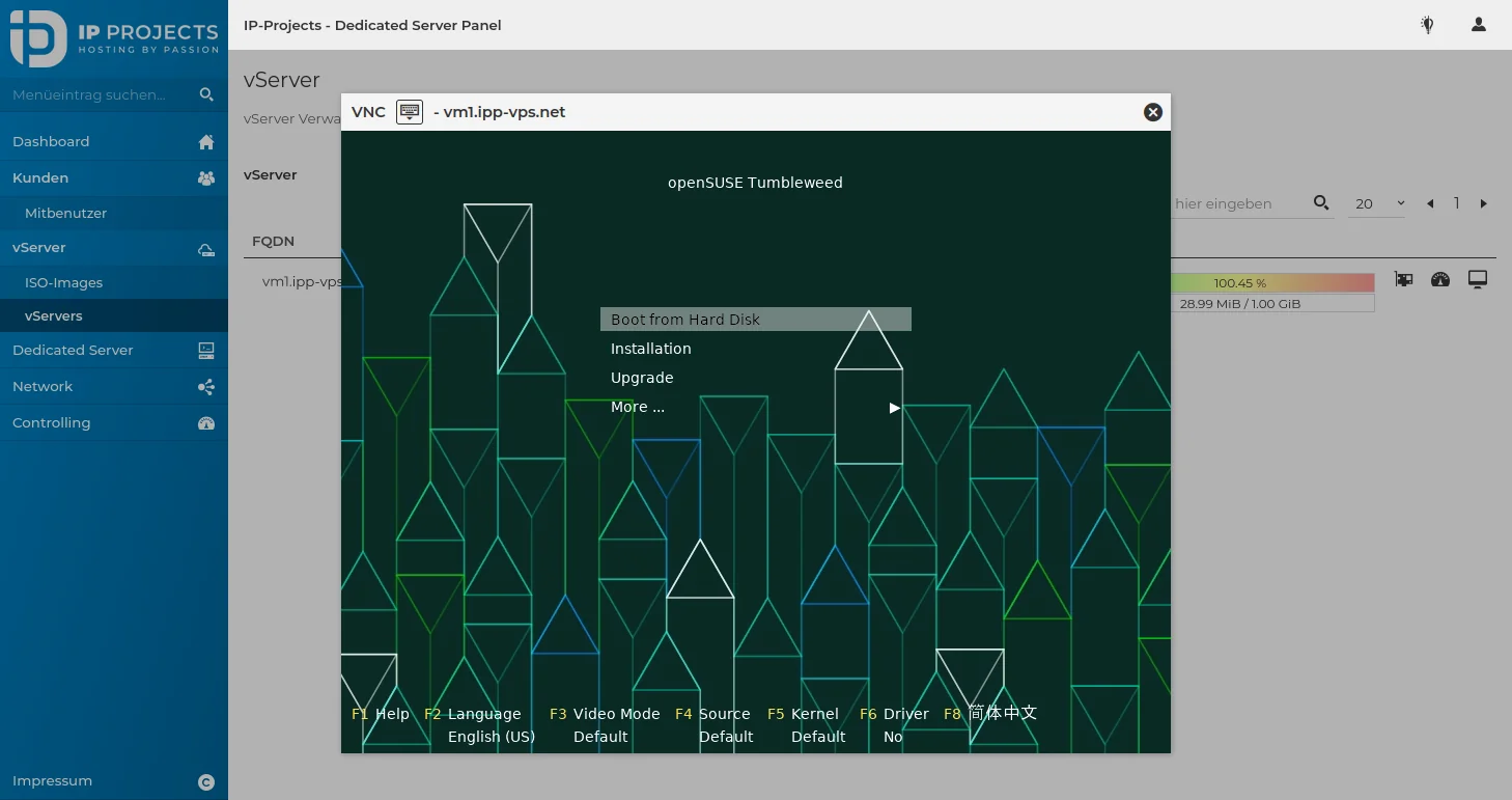 VServer Administration - VNC